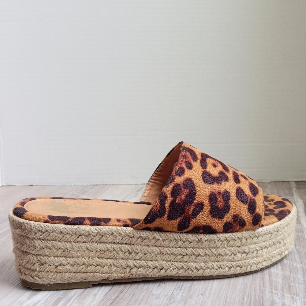 CAMEL TOES ESPADRILLES LEOPARD PRINT PLATFORM